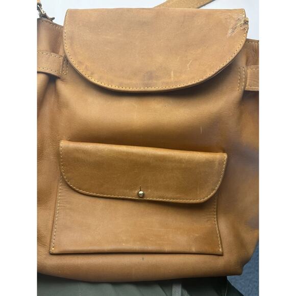 Noonday Collection Homesteader Convertible Backpack Tan Leather -Defect Area - Picture 9 of 15